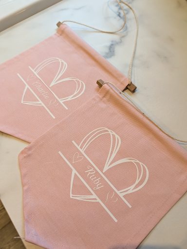 Name Flags (Available in Blue and Pink) Name flags that are fully customisable make the perfect decorations. Available in blue and pink.